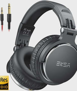 EKSA P100 Professionele Studio Koptelefoon - Hi-Res DJ Monitor Headset met Microfoon & 3.5/6.35mm Jack