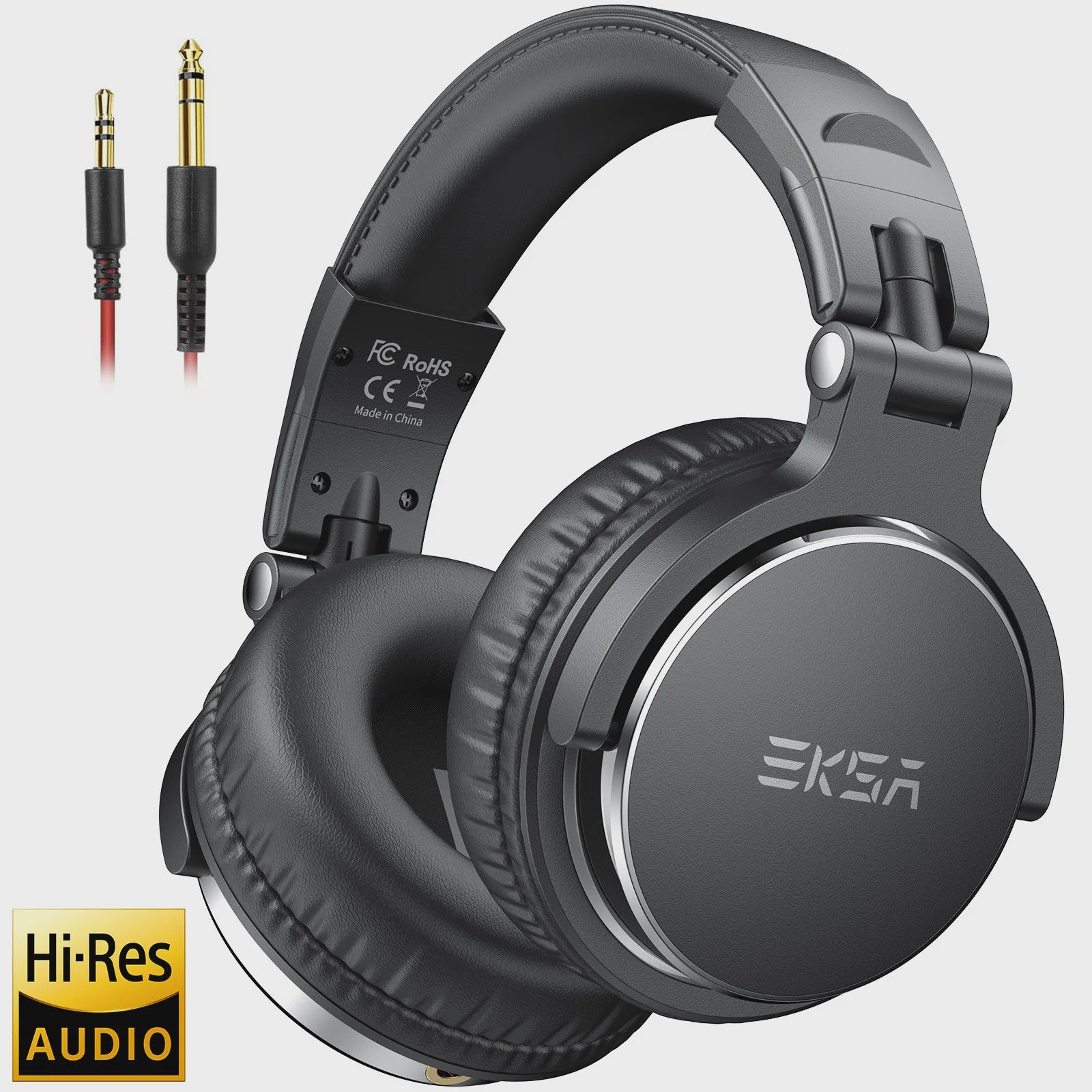 EKSA P100 Professionele Studio Koptelefoon - Hi-Res DJ Monitor Headset met Microfoon & 3.5/6.35mm Jack