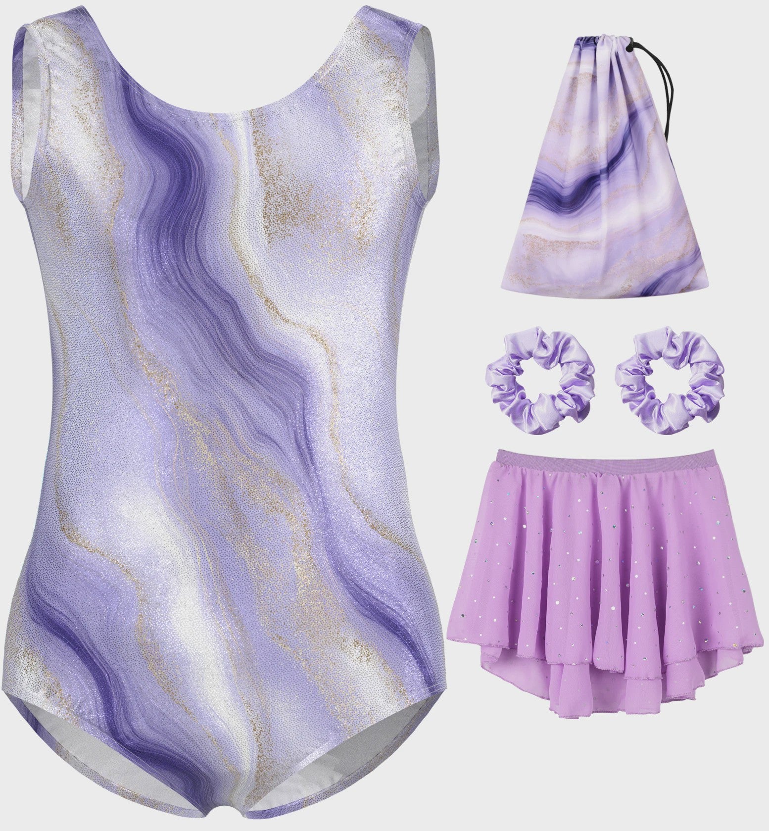 Meisjes Gymnastiek & Ballet Leotard Jurk met Afneembare Rok en Opbergtas | Leeftijd 5-11 Jaar