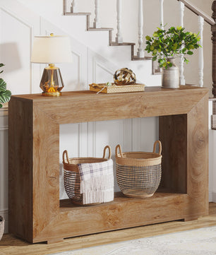 47 Inch Console Tafel met Opbergruimte - Landelijke en Industriële Stijl voor Hal en Woonkamer