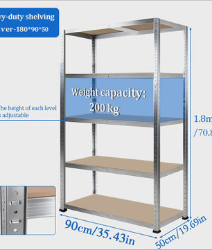 Robuuste 5-laags Metalen Stellingkast - 500kg Draagvermogen - Boutloos & Verstelbaar