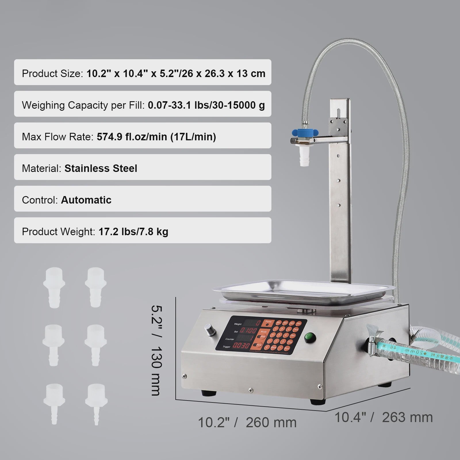 Automatische Vloeistof Vulmachine 30-15000g met Digitale Controle en Membraanpomp