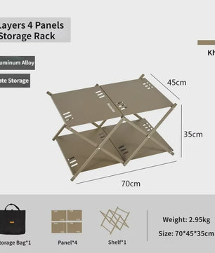 Mountainhiker Opvouwbaar 3-laags Outdoor Opslagrek - Draagbaar Kampeerrek voor Tuin, BBQ & Picknick