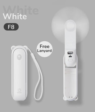 JISULIFE Draagbare Mini Ventilator: 3-in-1 USB Oplaadbaar met Powerbank & Zaklamp (4500mAh)