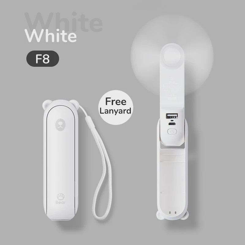 JISULIFE Draagbare Mini Ventilator: 3-in-1 USB Oplaadbaar met Powerbank & Zaklamp (4500mAh)