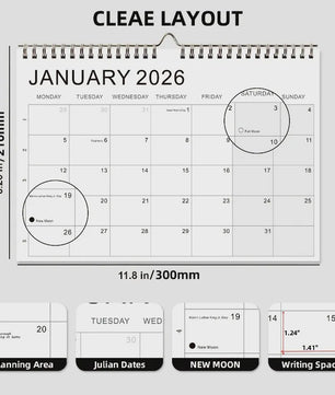 Weekplanner Kalender 2026-2027: 52 Weken, Maandoverzicht & Maanfasen