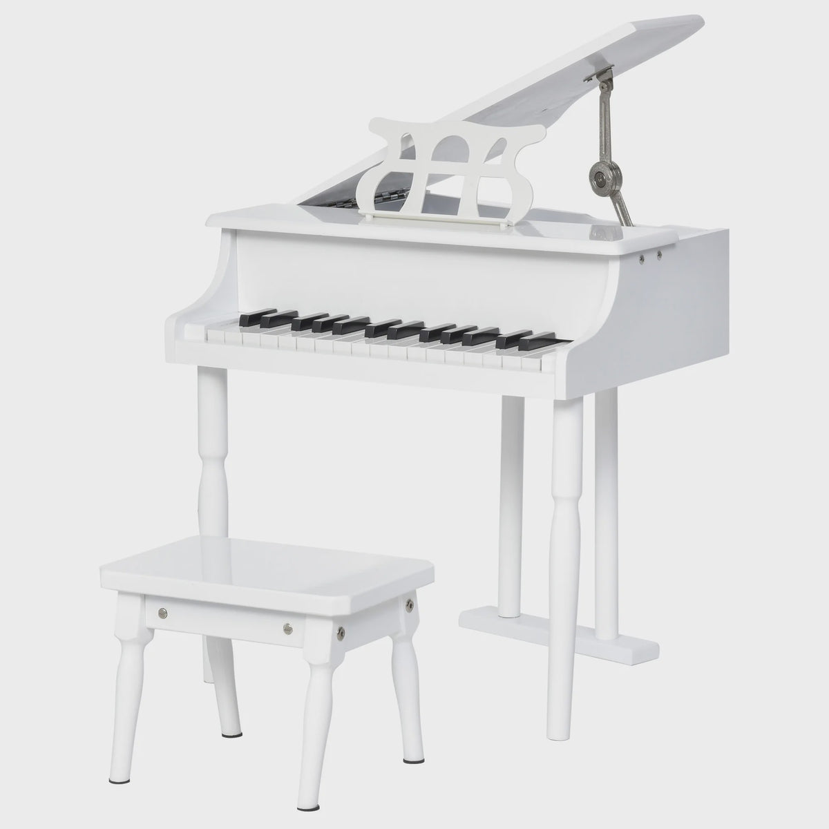 Homcom Grand Piano with Stand Stool Wooden Musical Toy 52X50X49 cm