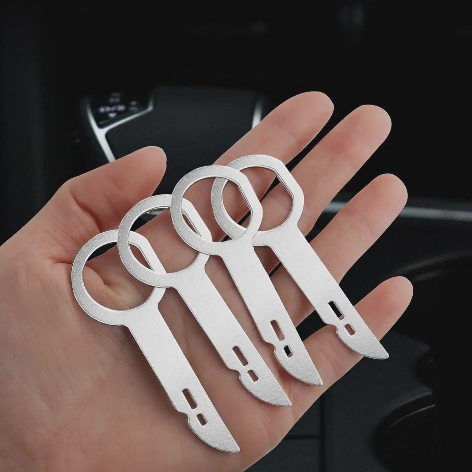 4x Auto Radio Verwijderingssleutels - Stereo Ontgrendelingsgereedschap voor VW, Audi, BMW, Mercedes