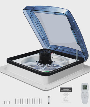 RV Dakventilator 40x40cm met Regen Sensor - 10 Snelheden, Laag Geluidsniveau, 12V