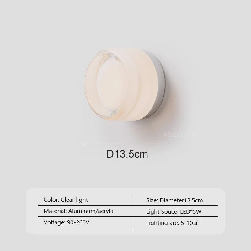 Moderne LED Wandlamp - Sfeervolle Amber & Smokey Grey Glas - Woonkamer, Hal, Studiekamer