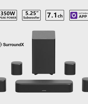 ULTIMEA 350W 7.1 Virtuele Surround Soundbar met Subwoofer & 4 Speakers