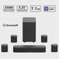 ULTIMEA 350W 7.1 Virtuele Surround Soundbar met Subwoofer & 4 Speakers