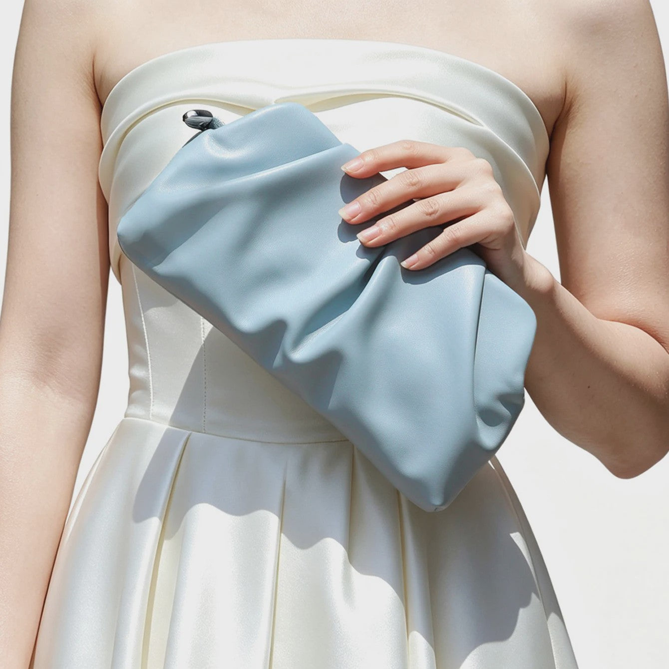 Luxe Plissé Avondtas met Gouden Ketting - Clutch & Schoudertas voor Feestelijke Gelegenheden