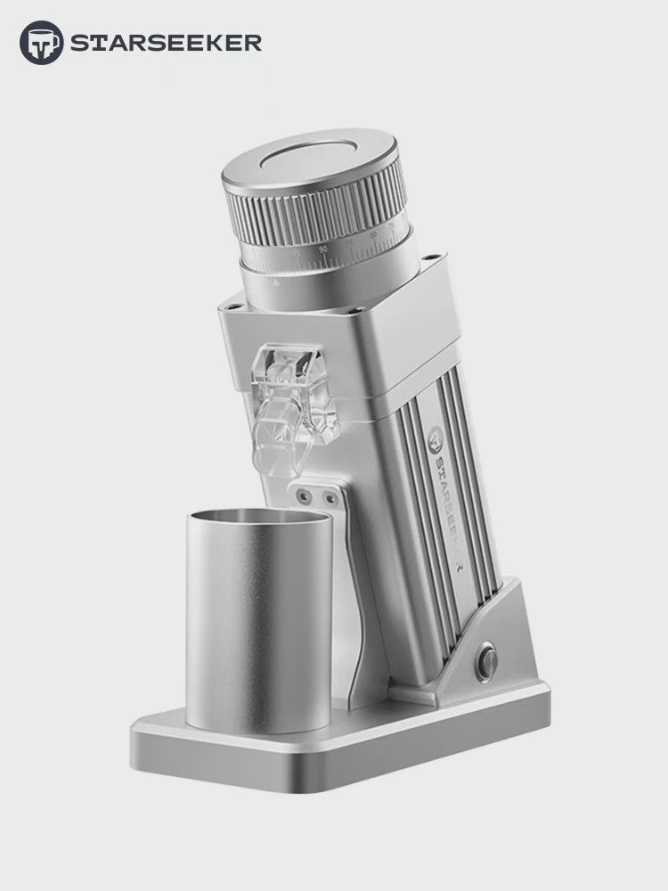 STARSEEKER E55Pro Elektrische Koffiemolen - 55mm Titanium Burr, Traploze Instelling
