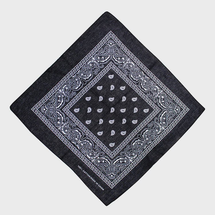 Unisex Paisley Bandana Sjaal - 55x55cm - Zwart, Rood, Wit