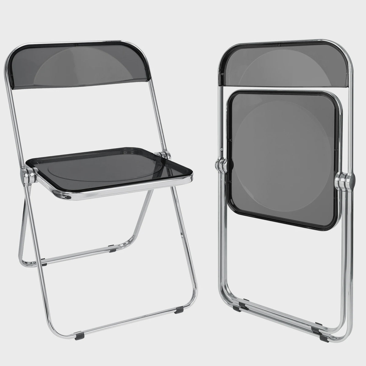 Stapelbare Transparante Acryl Klapstoel met Chroom Frame - Luxe Loungestoel voor Feest, Banket & Conferentie