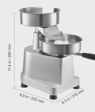 Professionele Burger Patty Maker - 6 Inch Roestvrij Staal - Horeca Kwaliteit
