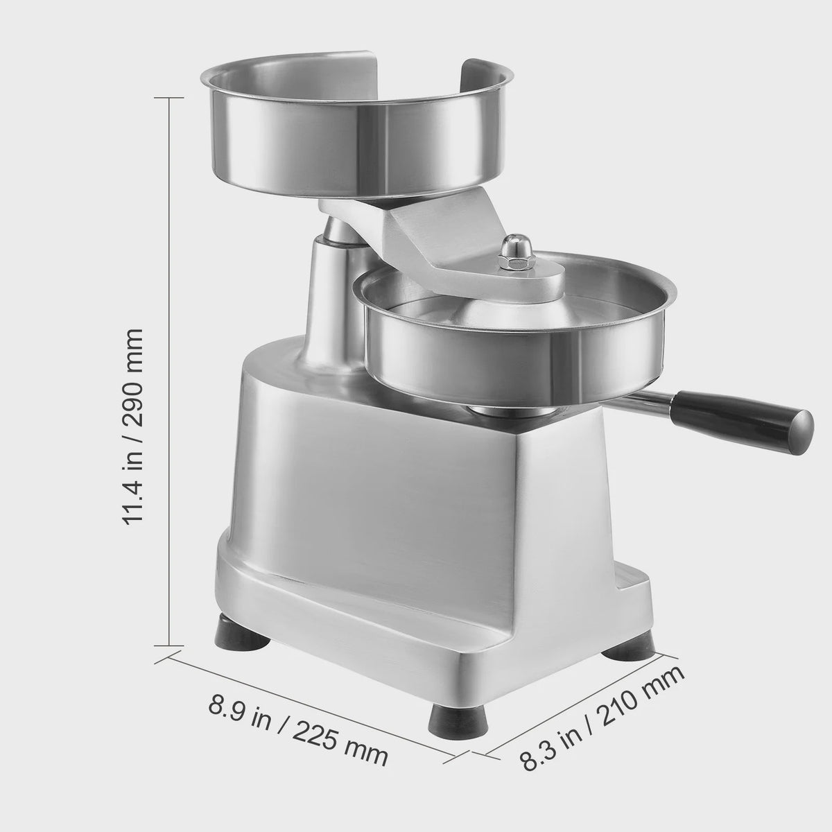 Professionele Burger Patty Maker - 6 Inch Roestvrij Staal - Horeca Kwaliteit