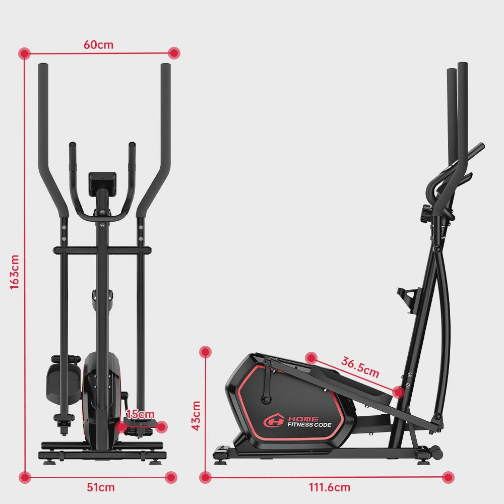 Compacte Elliptical Trainer met 16 Weerstandsniveaus en Hartslagmeter