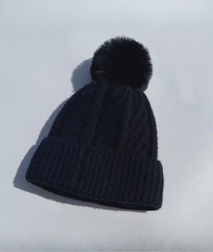 Warme Gebreide Wintermuts met Pluche Pompom - Stijlvol & Veelzijdig