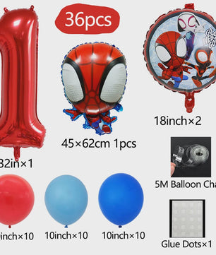 Superheld Folieballonnen Set: Spiderman, Batman, Iron Man & Captain America - Feestdecoratie