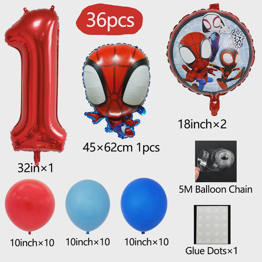 Superheld Folieballonnen Set: Spiderman, Batman, Iron Man & Captain America - Feestdecoratie