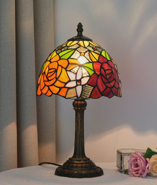 Vintage Stijl Tafellamp - Meerkleurige Tiffany Lamp 8-Inch voor Nachtkastje of Bureau