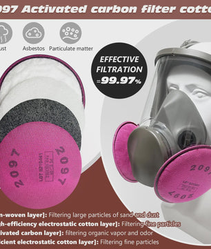 Professioneel Volledig Gezicht Gasmasker 6800 - Grote Maat, Herbruikbaar voor Verf, Chemie & Stof