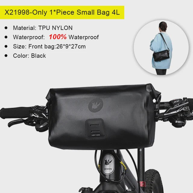 Rhinowalk Waterdichte Fietstas Stuurtas 12L - Multifunctioneel & Draagbaar voor MTB/Racefiets