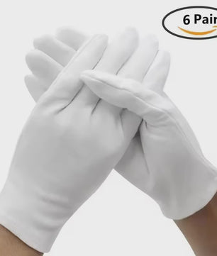 12 Paar Witte Katoenen Handschoenen - Cosmetica, Handverzorging & Bescherming