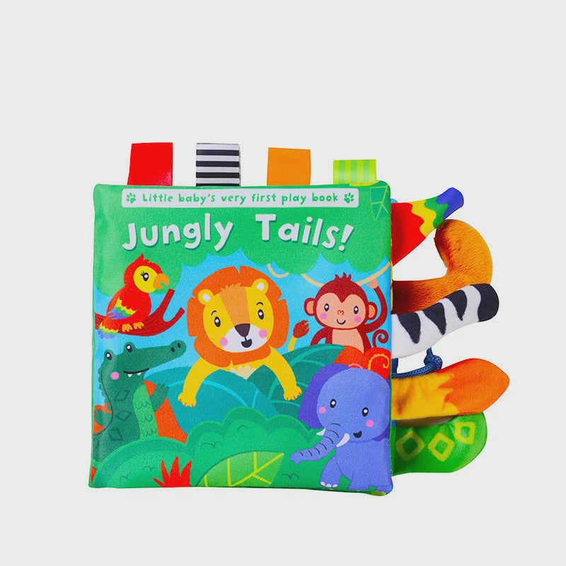 Interactief Stoffen Babyboek met Staartjes - Leerzaam en Veilig Speelgoed