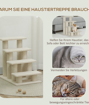 4-Taps Huisdier Trappetje - Comfortabele Klimhulp voor Katten en Honden