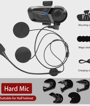 Bluetooth 5.3 Motorhelm Headset - Handsfree Bellen, Muziek & Waterdicht