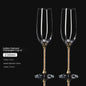 Luxe Kristallen Champagneglazen Set - Handgemaakt met Diamant-look Stijl - Perfect voor Koppels