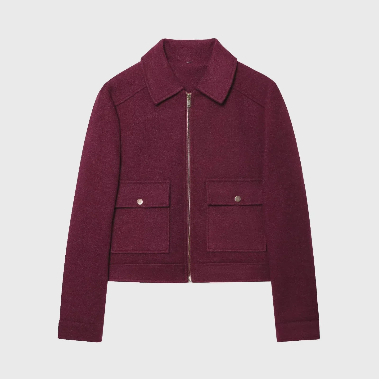 Dames Elegante Korte Jas met Rits en Zakken - Stijlvolle Winter Outerwear