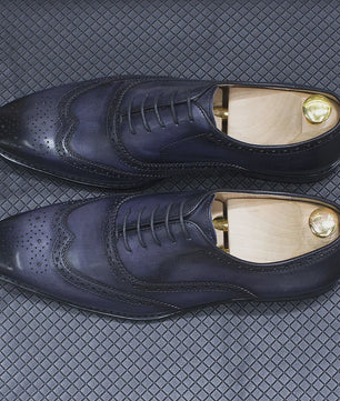 Handgemaakte Heren Leren Wingtip Oxford Schoenen - Klassiek & Formeel