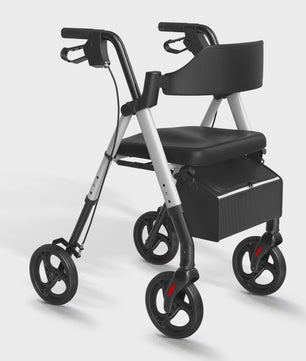 MaiDeSiTe Inklapbare Rollator met Zitje en Grote 8-inch Wielen - Duurzaam Aluminium