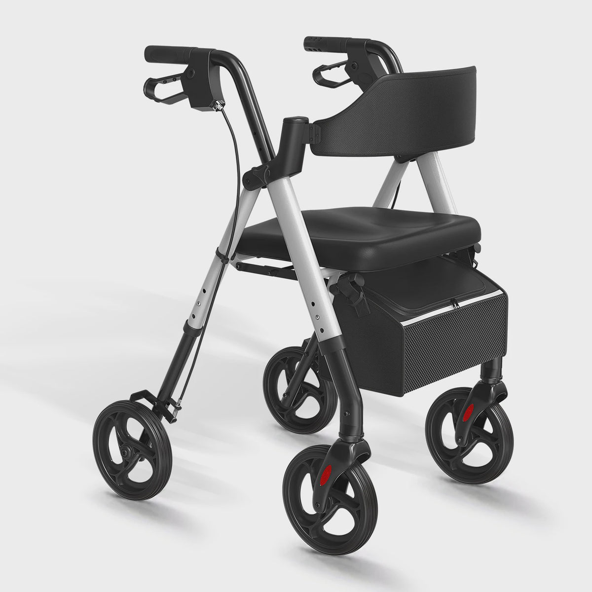 MaiDeSiTe Inklapbare Rollator met Zitje en Grote 8-inch Wielen - Duurzaam Aluminium