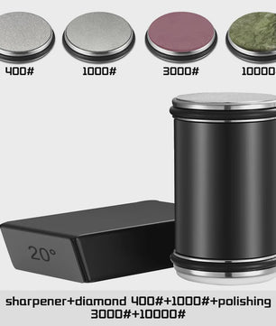 Professionele Messenslijper met Dubbelzijdige Diamantsteen & Magnetische Hoek (15/20°)