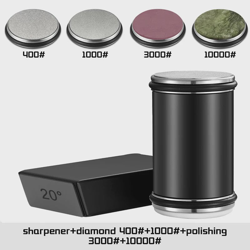 Professionele Messenslijper met Dubbelzijdige Diamantsteen & Magnetische Hoek (15/20°)