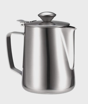 RVS Melkopschuimkan met Deksel - Barista Kwaliteit voor Latte & Cappuccino