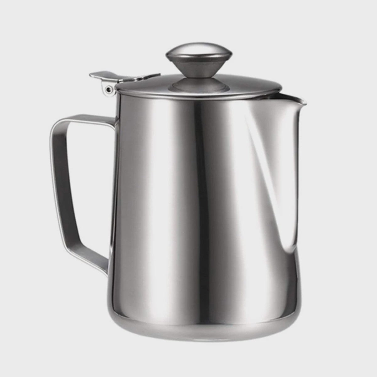 RVS Melkopschuimkan met Deksel - Barista Kwaliteit voor Latte & Cappuccino
