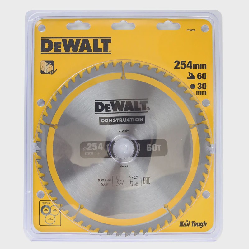 DEWALT Hardmetalen Zaagbladen voor Hout - 216/254/305MM - 40/60/80T