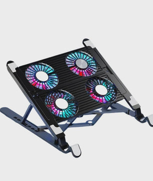Opvouwbare Laptop Koeler Stand met 4 Ventilatoren - Verstelbaar & Draagbaar