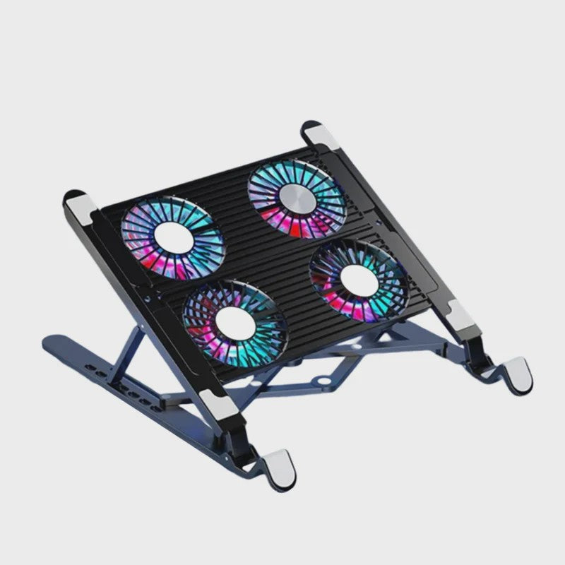 Opvouwbare Laptop Koeler Stand met 4 Ventilatoren - Verstelbaar & Draagbaar