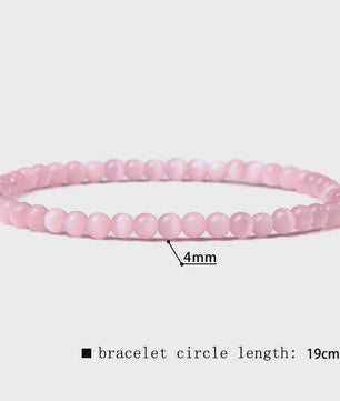Natuursteen Armband met Kwarts, Kattenoog, Jades & Aquamarijn Kralen - Stretch Bangle voor Dames & Heren