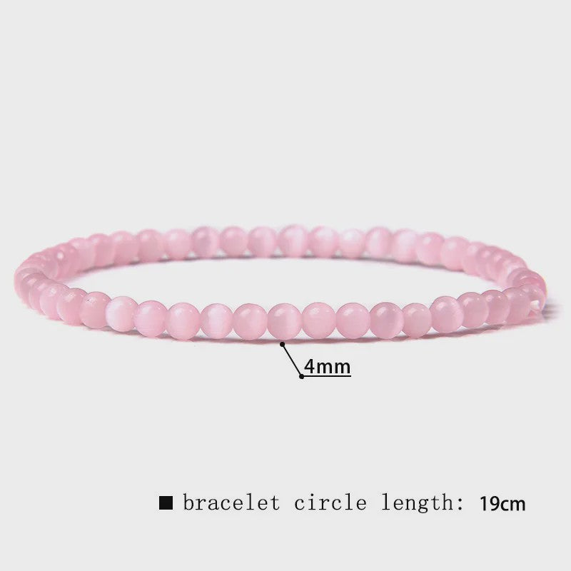 Natuursteen Armband met Kwarts, Kattenoog, Jades & Aquamarijn Kralen - Stretch Bangle voor Dames & Heren