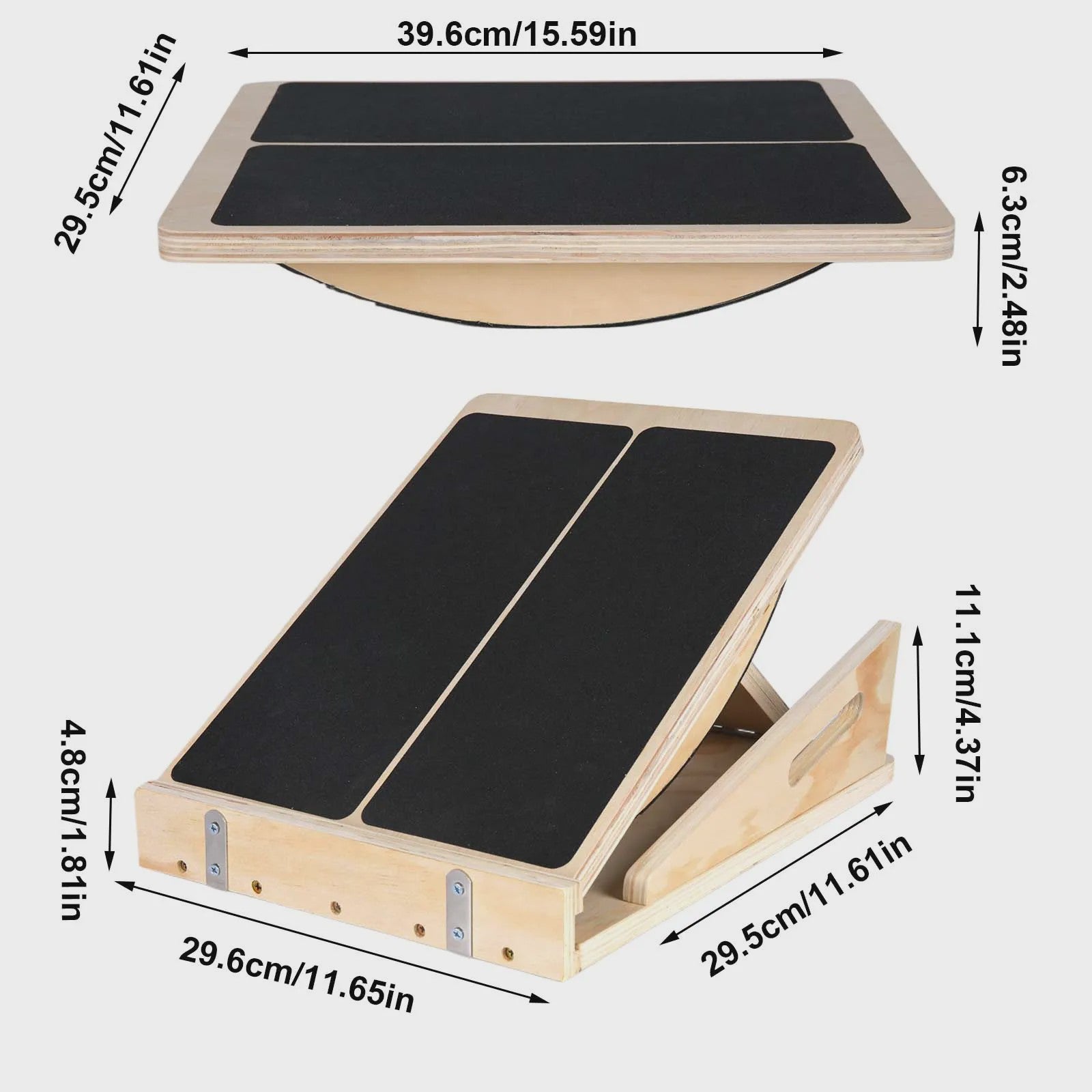 Verstelbare Houten Incline Board & Balansbord - Fitness, Yoga, Pilates