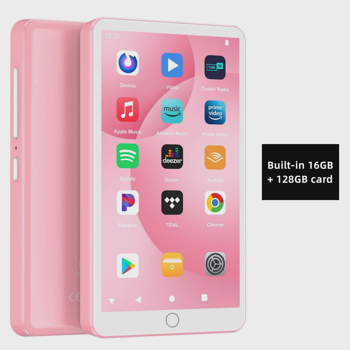 Android 13 MP3 Speler 144GB met WiFi, Bluetooth, Speakers & Spotify
