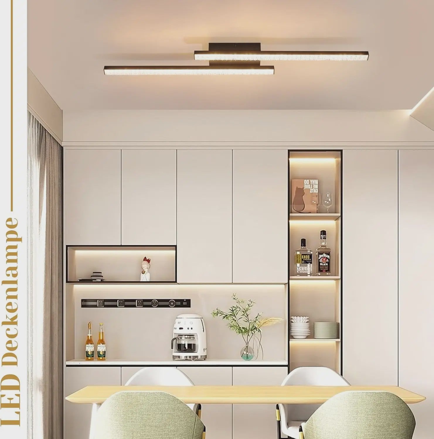 Moderne LED Plafondlamp Zwart Kristal 61.5cm - Warm Wit 3000K